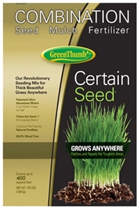 44444 Fertilizer and Mulch Certain Seed, Premium, 10 lb Bag